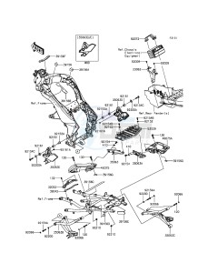 VERSYS 1000 KLZ1000BGF FR GB XX (EU ME A(FRICA) drawing Frame Fittings