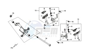 GTS 125 EFI drawing FOOTREST L / R