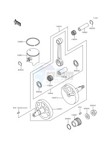 KX 125 H [KX125] (H1-H2) [KX125] drawing CRANKSHAFT_PISTON-- KX125-H1- -