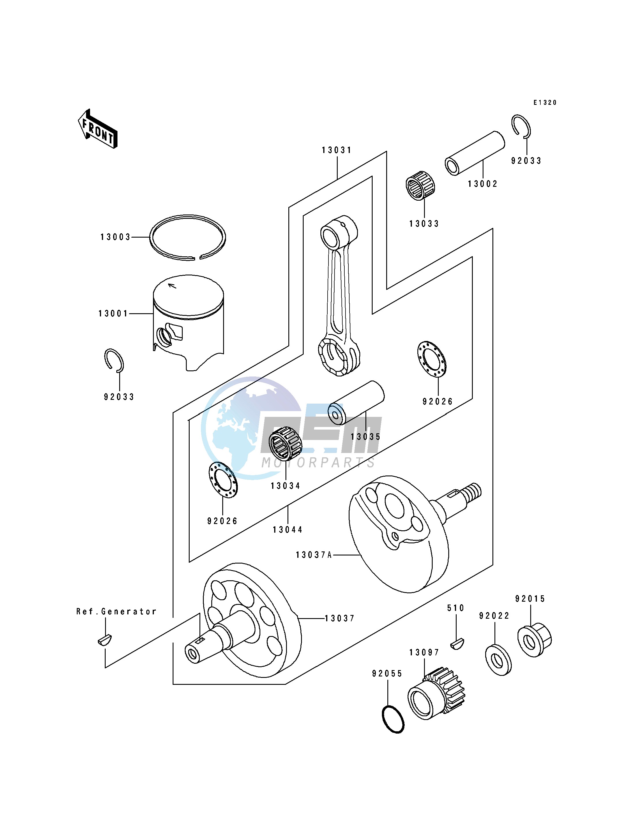 CRANKSHAFT_PISTON-- KX125-H1- -