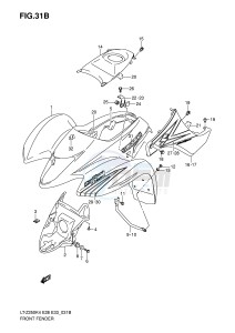 LT-Z250 (E28-E33) drawing FRONT FENDER (MODEL K6)