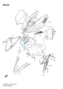 LT-Z400 (E28-E33) drawing FRONT FENDER (LT-Z400ZL1 E28)