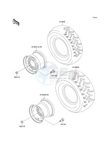 KVF 300 A [PRAIRIE 300 4X4] (A1-A4) [PRAIRIE 300 4X4] drawing WHEELS_TIRES