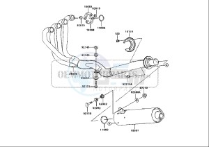 ZRX 1200 (EU) drawing MUFFLER