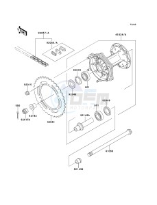 KMX 125 A [KMX 125] (A12-A14) [KMX 125] drawing REAR HUB