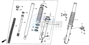 NX125 drawing FRONT FORK