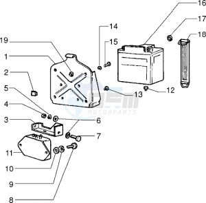 PX 125 E drawing Battery - Regulator