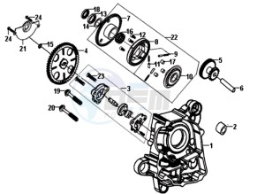 FIDDLE III 200I L6 drawing CRANKCASE RIGHT / OILPUMP