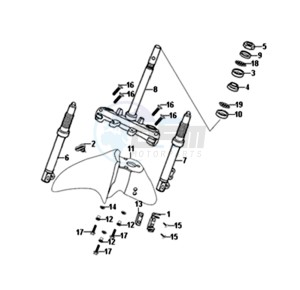 SYMPHONY ST 200i (L8) EU drawing FRONT FORK / FRONT MUDGUARD / STEERING CROWN