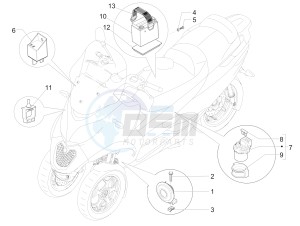 MP3 300 LT Sport ABS drawing Remote control switches - Battery - Horn