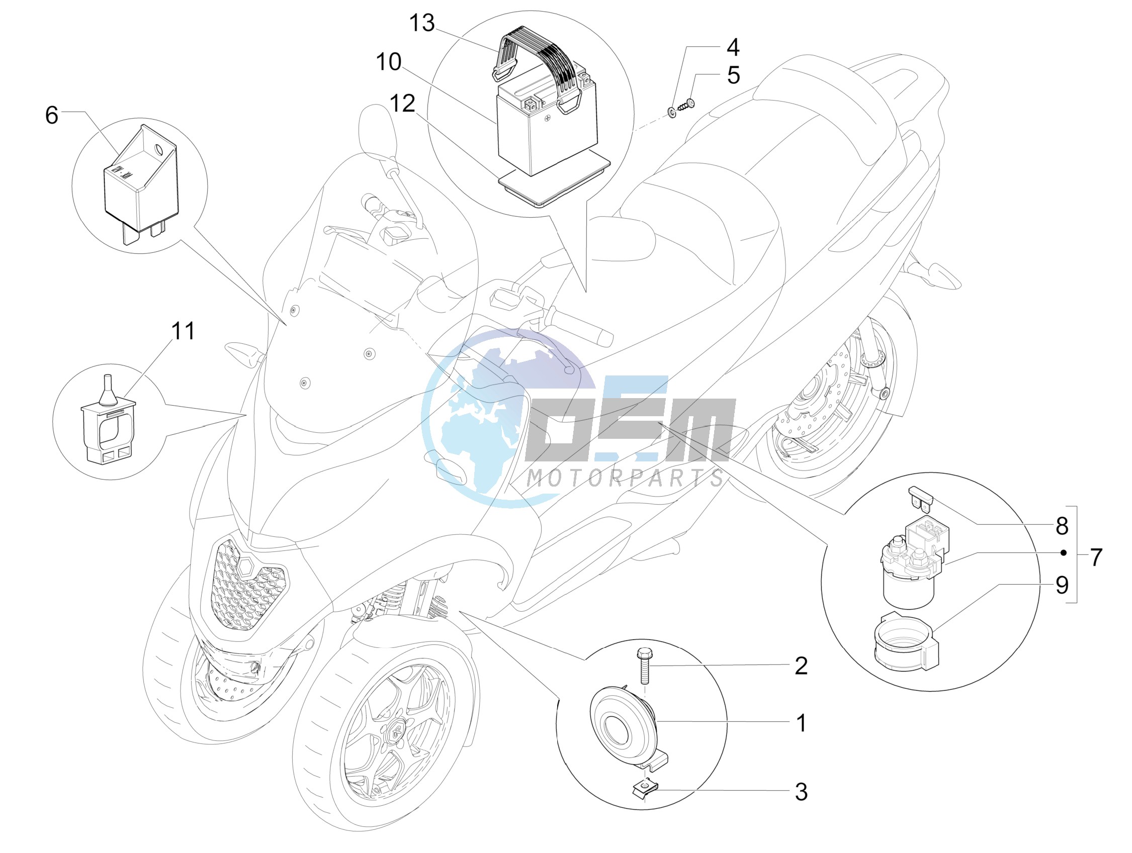 Remote control switches - Battery - Horn