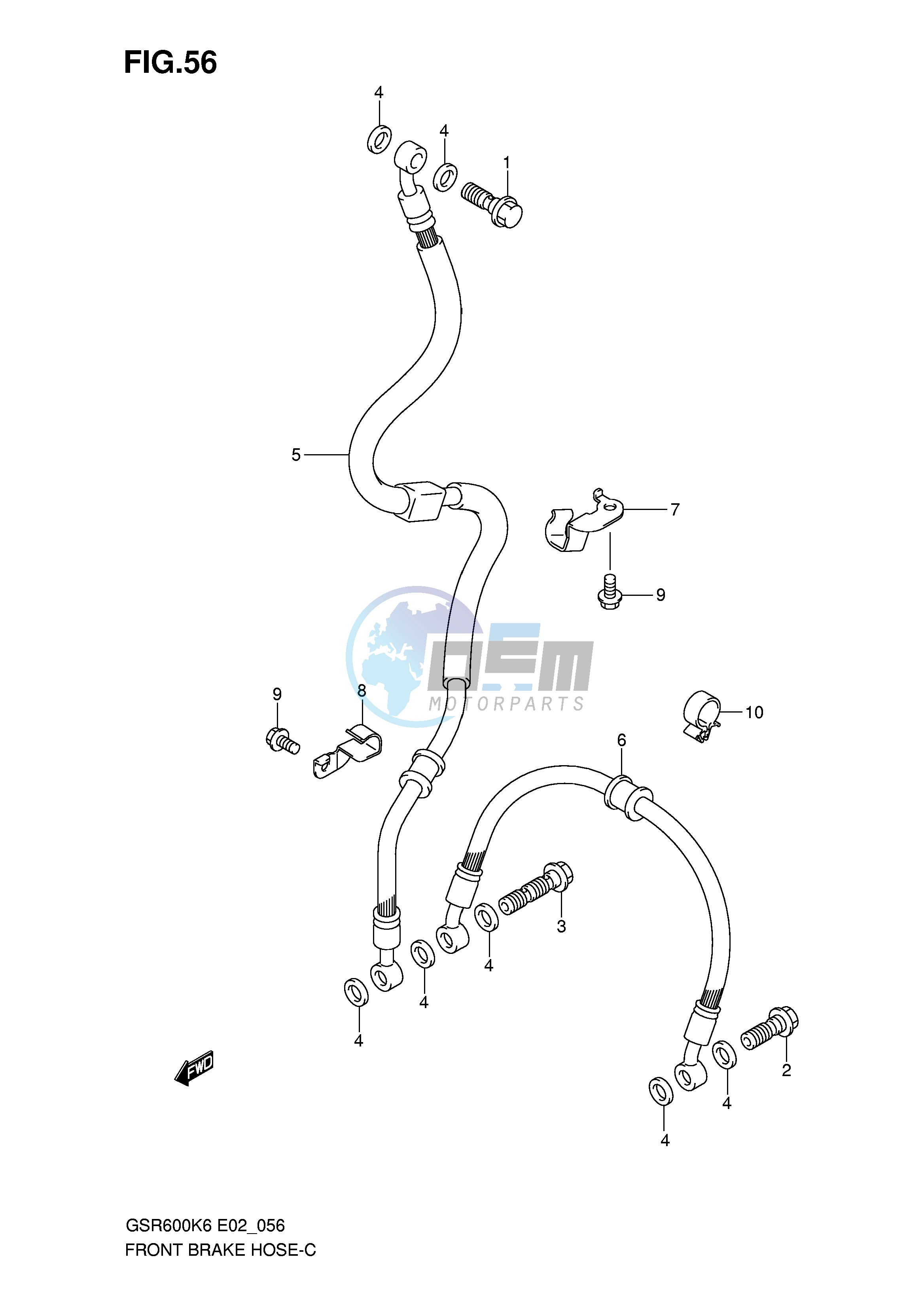 FRONT BRAKE HOSE (GSR600K6 UK6 K7 UK7 K8 UK8 K9 UK9 L0 UL0)