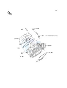 KAF 400 B [MULE 600] (B6F-B9F) B8F drawing CYLINDER HEAD