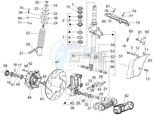 GT 250 ie 60 deg (Euro 3) UK drawing Fork - steering tube - Steering bearing unit