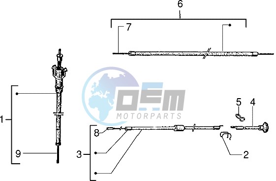 Transmissions rear brake-speedometer (kms)-choke