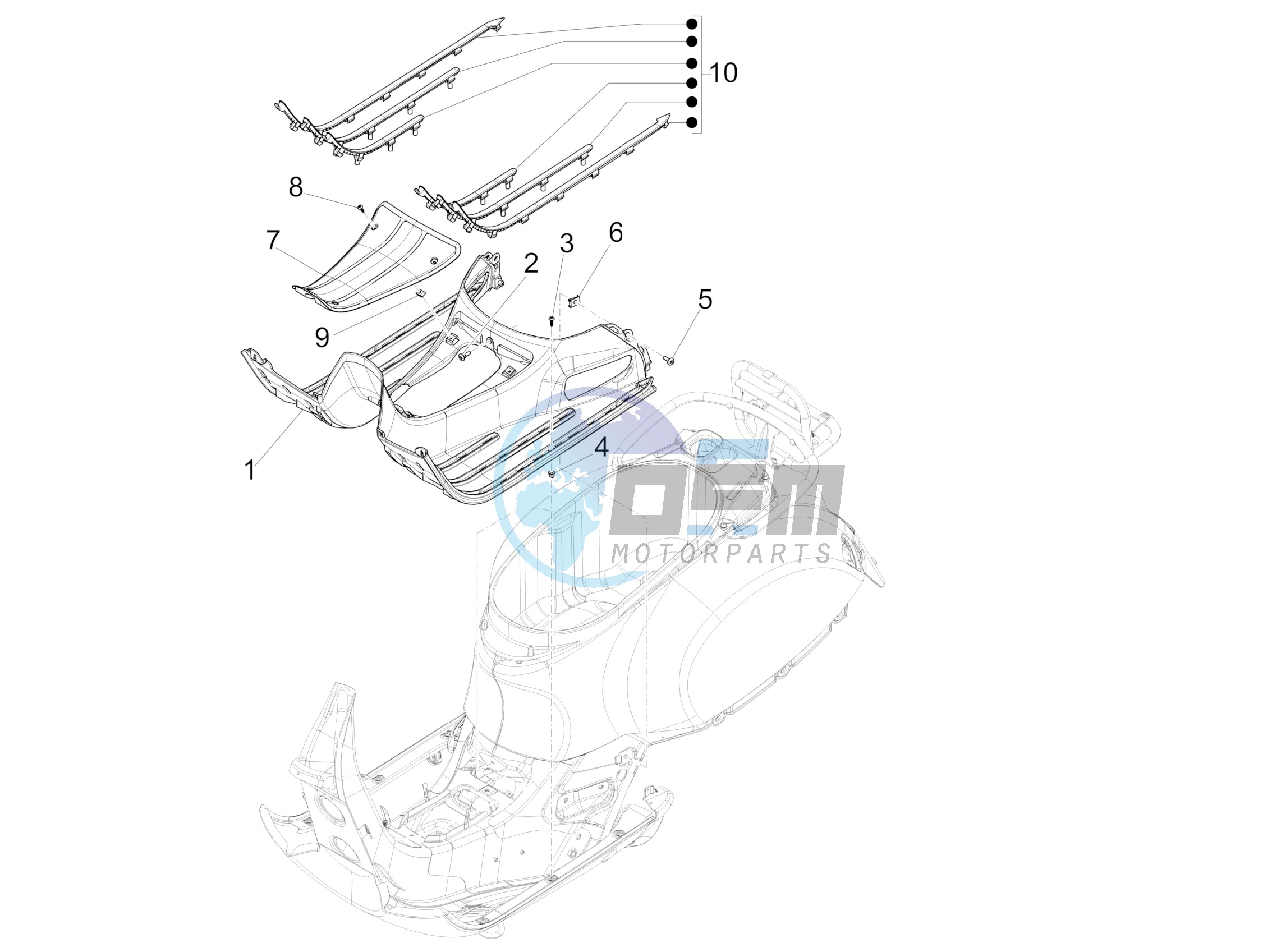 Central cover - Footrests