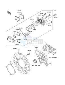 ZZR1400 ZX1400A7F FR GB XX (EU ME A(FRICA) drawing Rear Brake