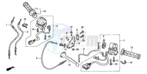 CBR600FS drawing HANDLE LEVER/SWITCH/CABLE (1)