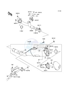 KLX450R KLX450ACF EU drawing Muffler(s)(JKALX450AAA006446-)