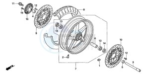 CB1300SA CB1300SUPERBOLD'OR drawing FRONT WHEEL