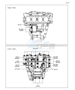 NINJA ZX-10R ABS ZX1000SGFA XX (EU ME A(FRICA) drawing Crankcase Bolt Pattern