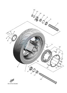 XP530 XP530D-A TMAX DX ABS (BC38) drawing REAR WHEEL