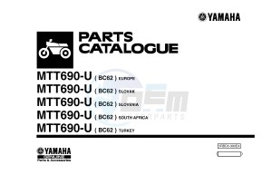 MTT690-U MT-07 TRACER TRACER 700 (BC62 BC62 BC62 BC62 BC62) drawing .1-Front-Page