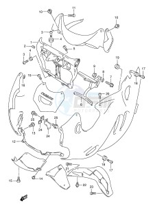 GSX750F (E2) drawing COWLING BODY INSTALLATION PARTS