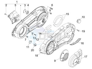 MP3 400 rl Touring drawing Crankcase cover - Crankcase cooling