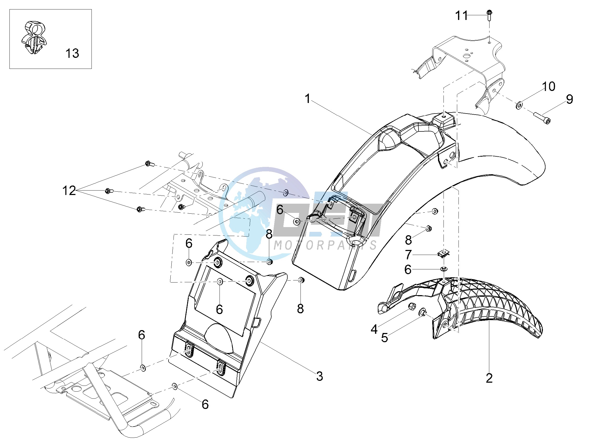 Rear mudguard