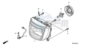 CB1300SA9 Australia - (U / ABS BCT MME TWO TY2) drawing HEADLIGHT (CB1300S/CB1300 SA)