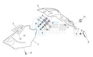 Scarabeo 50 2t drawing Rear body III - Mudguard