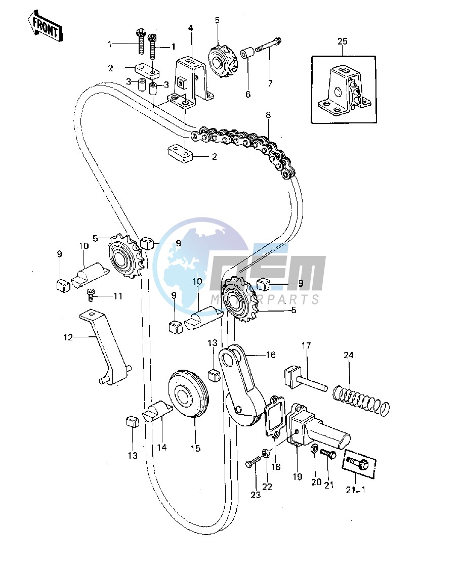 CAM CHAIN_TENSIONER-- 77-78 A1_A2_A2A- -