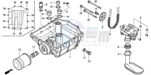 VTR1000F SUPER HAWK drawing OIL PUMP