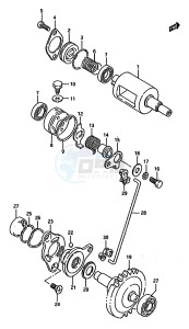 RM125 (G-H-J) drawing EXHAUST VALVE (MODEL G)