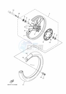 YZ125 (B4XN) drawing FRONT WHEEL