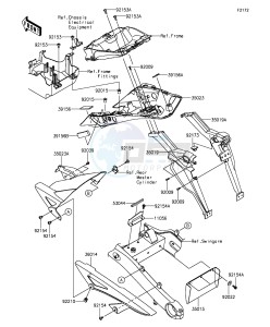 Z1000SX ZX1000LGF FR GB XX (EU ME A(FRICA) drawing Rear Fender(s)