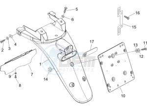 Beverly 250 drawing Rear cover - Splash guard