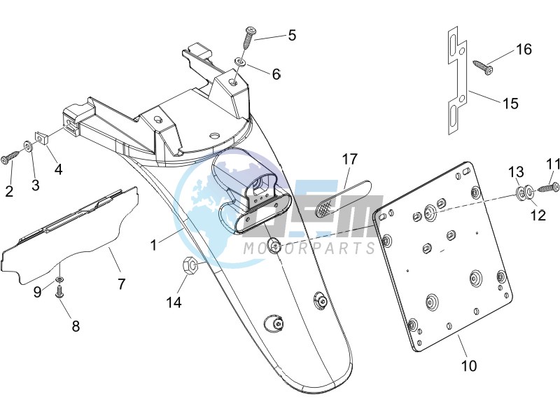 Rear cover - Splash guard