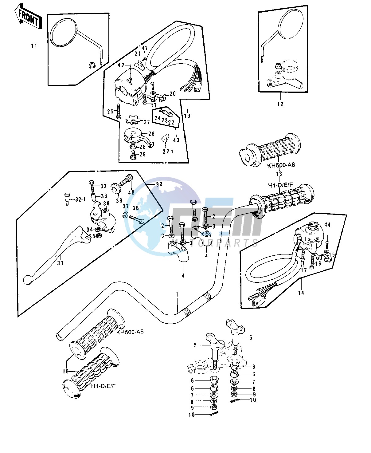 HANDLEBAR -- 73-75 D_E_F & 76 A8- -