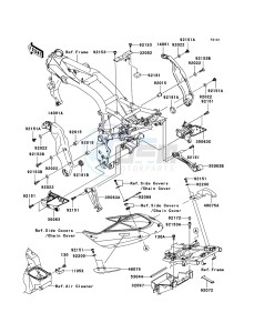 Z750S ZR750-K1H FR GB XX (EU ME A(FRICA) drawing Frame Fittings