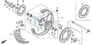 XR400R drawing REAR WHEEL