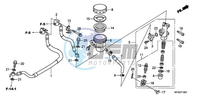 REAR BRAKE MASTER CYLINDER (CBF1000A/T/S)