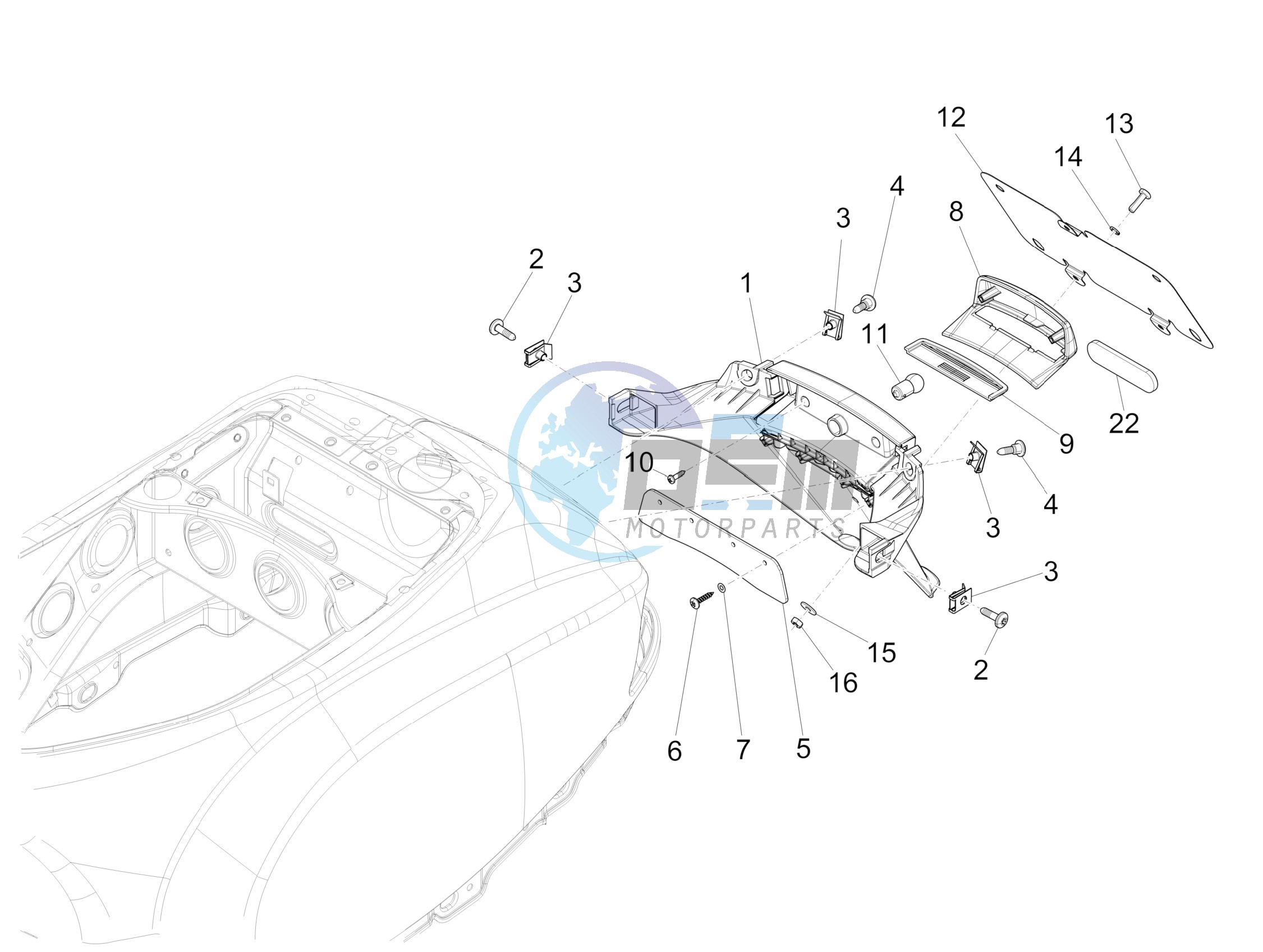 Rear cover - Splash guard