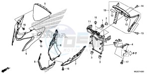 CB500FAD CB500F ABS Continue » UK - (E) drawing FRONT COWL