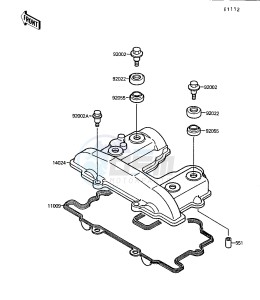 KSF 250 A [MOJAVE 250] (A8-A9) [MOJAVE 250] drawing CYLINDER HEAD COVER