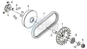 JOYRIDE 200i drawing CLUTCH / V BELT