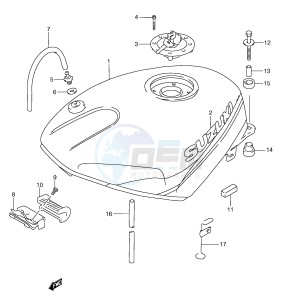 RGV250 (E24) drawing FUEL TANK (MODEL M)