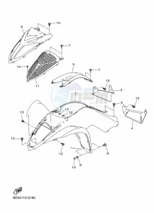 YFM90R (BD3M) drawing FRONT FENDER