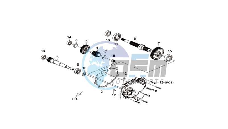 CRANKCASE - DRIVE SHAFT